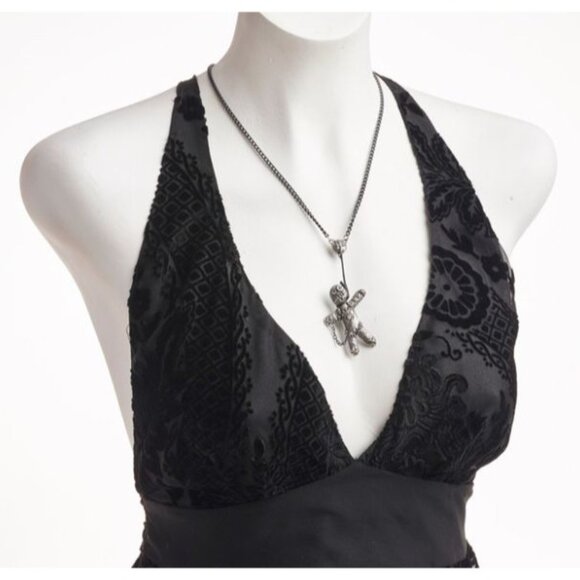 Voodoo Doll Pendant – Alchemy Gothic Pewter Charm w/ Button Eyes & Stitch Detail - Picture 1 of 6